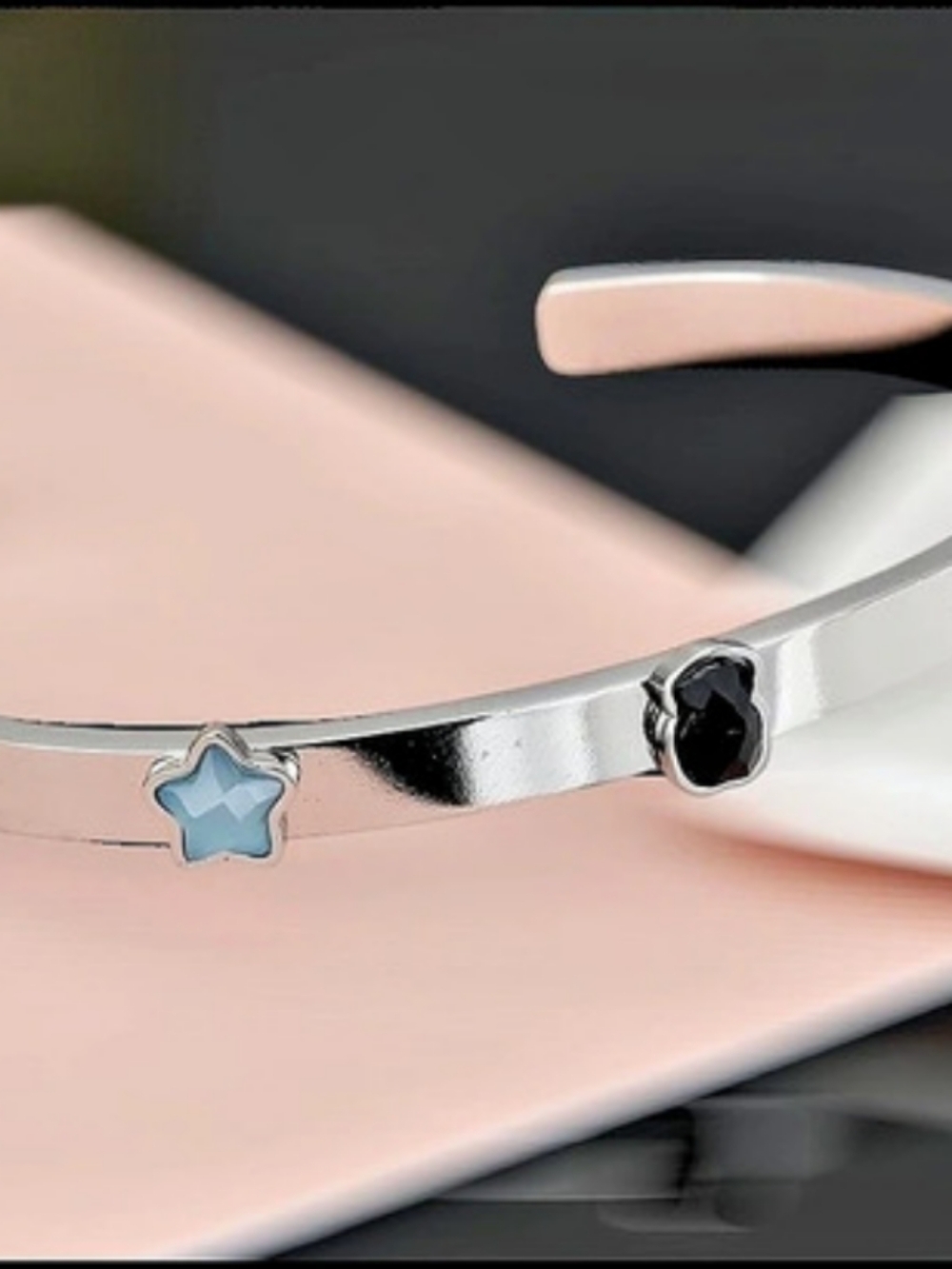 Silver & Blue Cuff Bracelet Like New